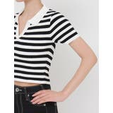 BACK OPENハーフスリーブPOLOニットトップス | GYDA | 詳細画像44