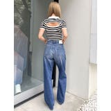 BACK OPENハーフスリーブPOLOニットトップス | GYDA | 詳細画像6