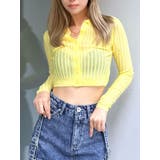 イエロー | シアーニットポロトップス | GYDA