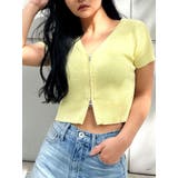 ハーフスリーブブリーチWファスナーリブニットトップス | GYDA | 詳細画像1 