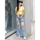 ハーフスリーブブリーチWファスナーリブニットトップス | GYDA | 詳細画像14 