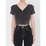 ハーフスリーブブリーチWファスナーリブニットトップス | GYDA | 詳細画像23 