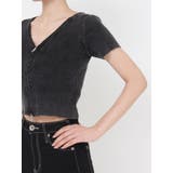 ハーフスリーブブリーチWファスナーリブニットトップス | GYDA | 詳細画像27 