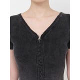 ハーフスリーブブリーチWファスナーリブニットトップス | GYDA | 詳細画像40 