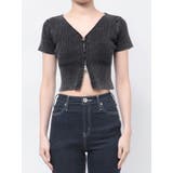 ハーフスリーブブリーチWファスナーリブニットトップス | GYDA | 詳細画像44 