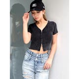 ハーフスリーブブリーチWファスナーリブニットトップス | GYDA | 詳細画像7 