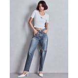 ハイウエストVintage Edge ダメージストレートデニムパンツ | GYDA | 詳細画像3 