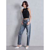 ハイウエストVintage Edge ダメージストレートデニムパンツ | GYDA | 詳細画像5 