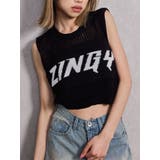 ブラック | ZINGY メッシュニットタンクトップ | GYDA