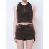 ハーフZIPノースリブリーチポロニットトップス | GYDA | 詳細画像21 