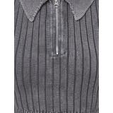 ハーフZIPノースリブリーチポロニットトップス | GYDA | 詳細画像33 