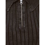 ハーフZIPノースリブリーチポロニットトップス | GYDA | 詳細画像34 