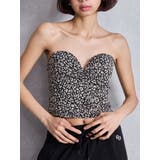 ブラック | leopard printベアビスチェ | GYDA