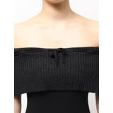 ラメオフショルリボンハーフスリーブニットワンピース | GYDA | 詳細画像12 