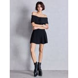 ラメオフショルリボンハーフスリーブニットワンピース | GYDA | 詳細画像7 