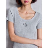 GGプレートハーフスリーブLONGニットワンピース | GYDA | 詳細画像2 