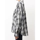 processing checkered print looseシャツ | GYDA | 詳細画像16