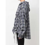 GG drawstringフードチェックシャツ | GYDA | 詳細画像16 