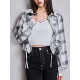 オフホワイト | ドロストショートGRUNGEチェックシャツ | GYDA