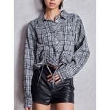 グレー | ドロストショートGRUNGEチェックシャツ | GYDA