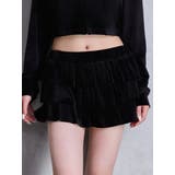 ブラック | Velourフリルショートパンツ | GYDA