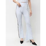 スカイブルー | サイドラインフレアニットパンツ | GYDA