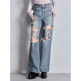 ハイウエスト tear up damageストレートワイドデニムパンツ | GYDA | 詳細画像20