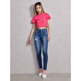 ミドルウエストSIDE CUT INNER DAMAGEスキニーデニムパンツ | GYDA | 詳細画像12 