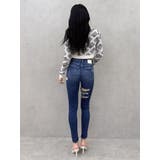 ミドルウエストSIDE CUT INNER DAMAGEスキニーデニムパンツ | GYDA | 詳細画像7 