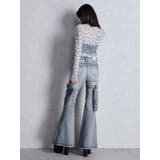 ハイウエスト strap cargo designフレアデニムパンツ | GYDA | 詳細画像15