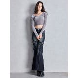 ハイウエスト strap cargo designフレアデニムパンツ | GYDA | 詳細画像17