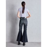 ハイウエスト strap cargo designフレアデニムパンツ | GYDA | 詳細画像22