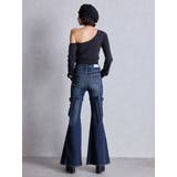 ハイウエスト strap cargo designフレアデニムパンツ | GYDA | 詳細画像26