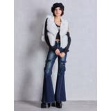 ハイウエスト strap cargo designフレアデニムパンツ | GYDA | 詳細画像27