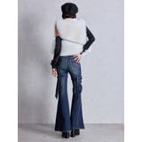 ハイウエスト strap cargo designフレアデニムパンツ | GYDA | 詳細画像29