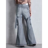 ハイウエスト strap cargo designフレアデニムパンツ | GYDA | 詳細画像35