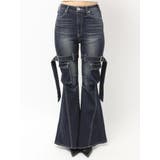 ハイウエスト strap cargo designフレアデニムパンツ | GYDA | 詳細画像37