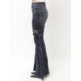 ハイウエスト strap cargo designフレアデニムパンツ | GYDA | 詳細画像38