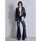 ハイウエスト strap cargo designフレアデニムパンツ | GYDA | 詳細画像6