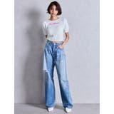 ハイウエストGG Stitch Barrel Leg ダメージデニムパンツ | GYDA | 詳細画像12