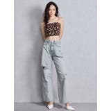 ハイウエストGG Stitch Barrel Leg ダメージデニムパンツ | GYDA | 詳細画像24