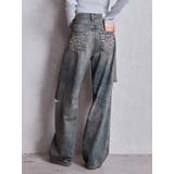 ハイウエストGG Stitch Barrel Leg ダメージデニムパンツ | GYDA | 詳細画像34