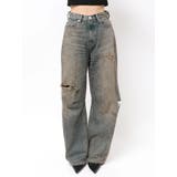 ハイウエストGG Stitch Barrel Leg ダメージデニムパンツ | GYDA | 詳細画像38