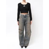 ハイウエストGG Stitch Barrel Leg ダメージデニムパンツ | GYDA | 詳細画像46