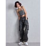 ハイウエスト Urban Utility Wash Cargoデニムパンツ | GYDA | 詳細画像4