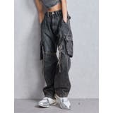 インディゴ | ハイウエスト Urban Utility Wash Cargoデニムパンツ | GYDA