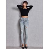 ハイウエストバッククロスダメージスキニーデニムパンツ | GYDA | 詳細画像5 