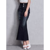 インディゴ | ハイウエストBACKクロスマーメイドデニムスカート | GYDA