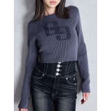 ネイビー | GG two color scheme ニットトップス | GYDA