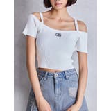 SymmetryGYDA オフショルストラップハーフスリーブニットトップス | GYDA | 詳細画像1 